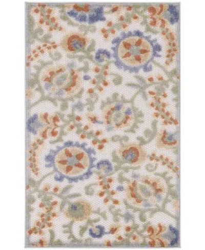 Nourison Home Aloha Alh17 Rug Collection In Ivory,green
