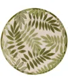 Nourison Home Aloha Alh18 5'3"x5'3" Round Area Rug In Ivory,moss