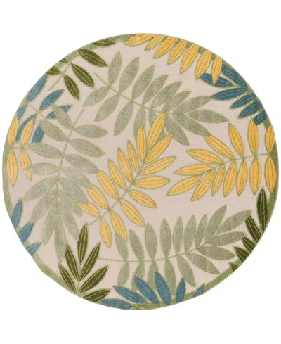 Nourison Home Aloha Alh18 5'3"x5'3" Round Area Rug In Multi