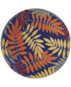 Nourison Home Aloha Alh18 5'3"x5'3" Round Area Rug In Navy,multi