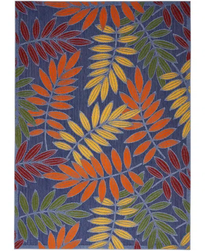 Nourison Home Aloha Alh18 5'3"x7'5" Area Rug In Navy,multi