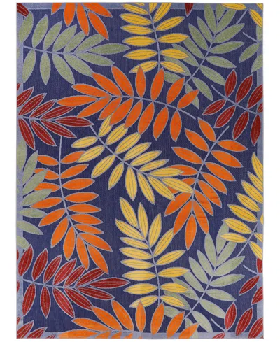 Nourison Home Aloha Alh18 6'x9' Area Rug In Navy,multi