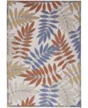 Nourison Home Aloha Alh18 7'10"x10'6" Area Rug In Blue,mocha