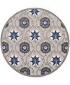 Nourison Home Aloha Alh19 7'10"x7'10" Round Area Rug In Gray,blue