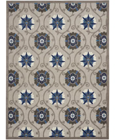 Nourison Home Aloha Alh19 7'x10' Area Rug In Gray,blue