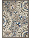 Nourison Home Aloha Alh20 3'6" X 5'6" Outdoor Area Rug In Gray,multi