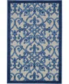 Nourison Home Aloha Alh21 2'8" X 4' Outdoor Area Rug In Gray,blue