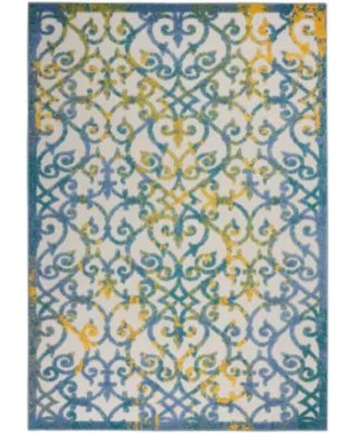 Nourison Home Aloha Alh21 Area Rug In Ivory,blue