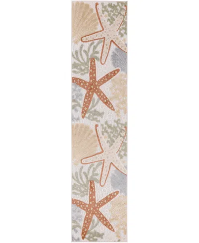 Nourison Home Aloha Alh24 2'3"x8' Runner Area Rug In Ivory