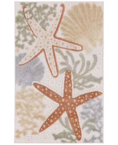 Nourison Home Aloha Alh24 2'8"x4' Area Rug In Ivory
