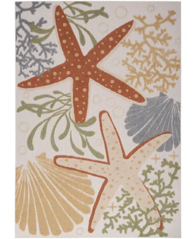 Nourison Home Aloha Alh24 3'6"x5'6" Area Rug In Ivory