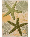 Nourison Home Aloha Alh24 5'3"x7'5" Area Rug In Green
