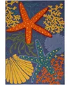 Nourison Home Aloha Alh24 5'3"x7'5" Area Rug In Navy,multi