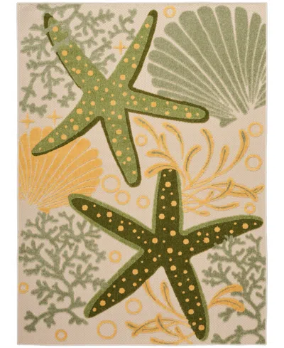 Nourison Home Aloha Alh24 6'x9' Area Rug In Green