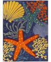 Nourison Home Aloha Alh24 7'10"x10'6" Area Rug In Navy,multi