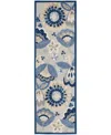 Nourison Home Aloha Alh25 2' X 6' Runner Rug In Blue,gray