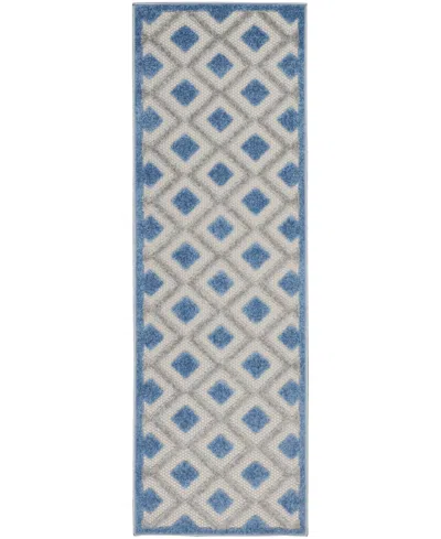 Nourison Home Aloha Alh26 2'3" X 8' Runner Rug In Blue