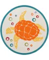 Nourison Home Aloha Alh27 5'3"x5'3" Round Area Rug In Teal,multi