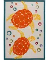 Nourison Home Aloha Alh27 6'x9' Area Rug In Teal,multi