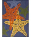 Nourison Home Aloha Alh28 3'6"x5'6" Area Rug In Blue,multi