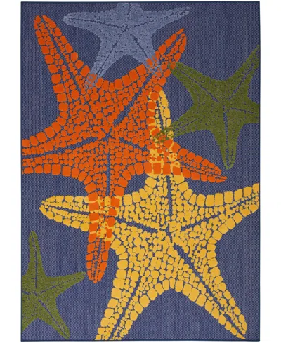 Nourison Home Aloha Alh28 5'3"x7'5" Area Rug In Blue,multi