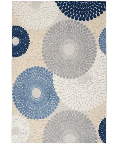 Nourison Home Aloha Alh29 6'x9' Area Rug In Blue,gray