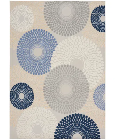 Nourison Home Aloha Alh29 7'10"x10'6" Area Rug In Blue,gray