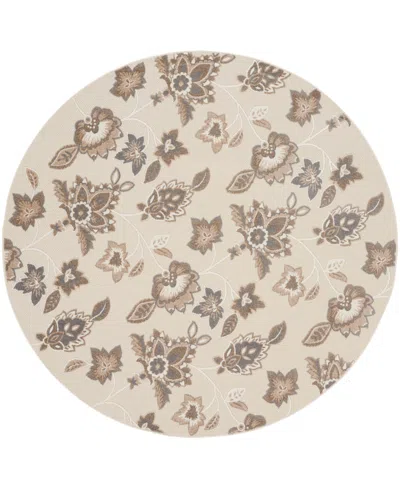 Nourison Home Aloha Alh31 7'10"x7'10" Round Area Rug In Beige