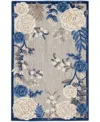 Nourison Home Aloha Alh32 2'8"x4' Area Rug In Blue,gray