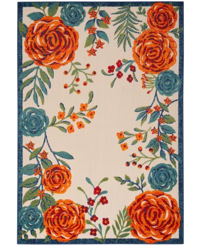 Nourison Home Aloha Alh32 5'3"x7'5" Area Rug In Ivory