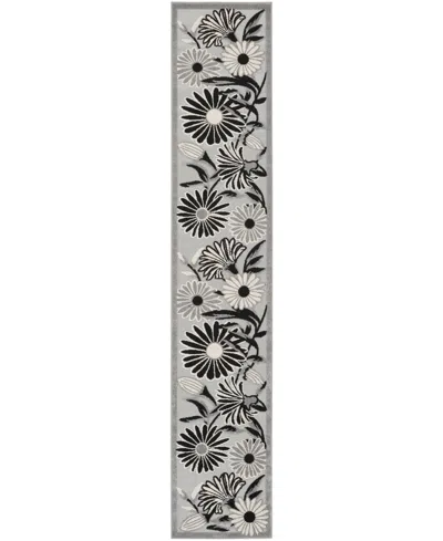 Nourison Home Aloha Alh33 2'3"x12' Runner Area Rug In Black