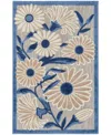 Nourison Home Aloha Alh33 2'8"x4' Area Rug In Blue,gray
