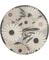 Nourison Home Aloha Alh33 5'3"x5'3" Round Area Rug In Beige