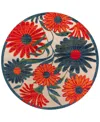 Nourison Home Aloha Alh33 5'3"x5'3" Round Area Rug In Ivory