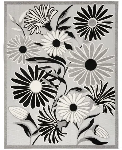 Nourison Home Aloha Alh33 5'3"x7'5" Area Rug In Black