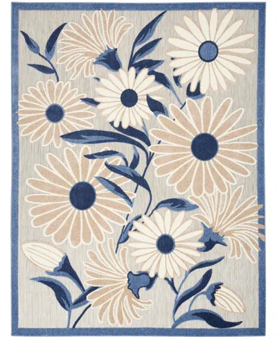 Nourison Home Aloha Alh33 6'x9' Area Rug In Blue,gray
