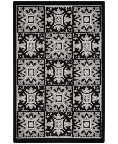 Nourison Home Aloha Alh34 2'8"x4' Area Rug In Black