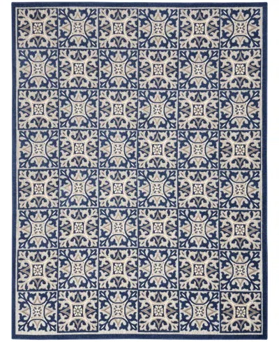 Nourison Home Aloha Alh34 5'3"x7'5" Area Rug In Blue