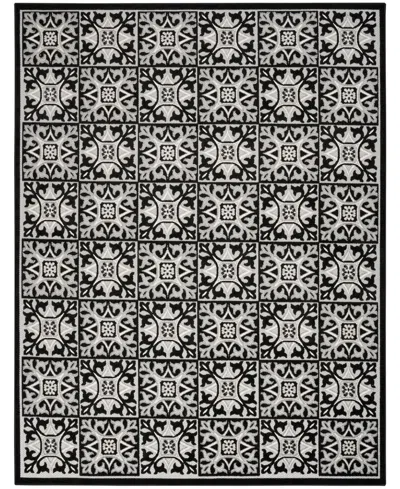 Nourison Home Aloha Alh34 7'x10' Area Rug In Black,white