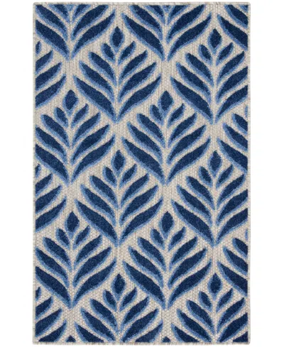 Nourison Home Aloha Alh35 2'8"x4' Area Rug In Blue