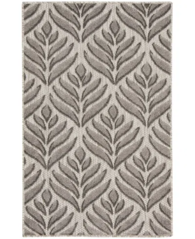 Nourison Home Aloha Alh35 2'8"x4' Area Rug In Charcoal