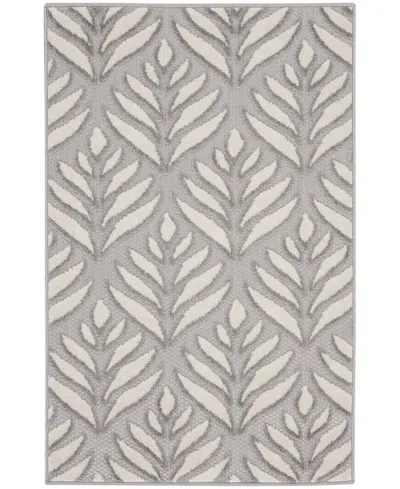 Nourison Home Aloha Alh35 2'8"x4' Area Rug In Gray