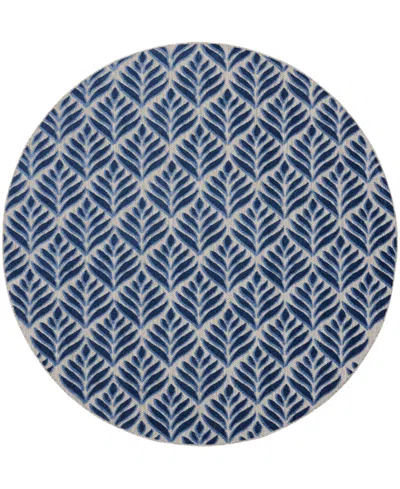 Nourison Home Aloha Alh35 7'10"x7'10" Round Area Rug In Blue