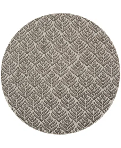 Nourison Home Aloha Alh35 7'10"x7'10" Round Area Rug In Charcoal