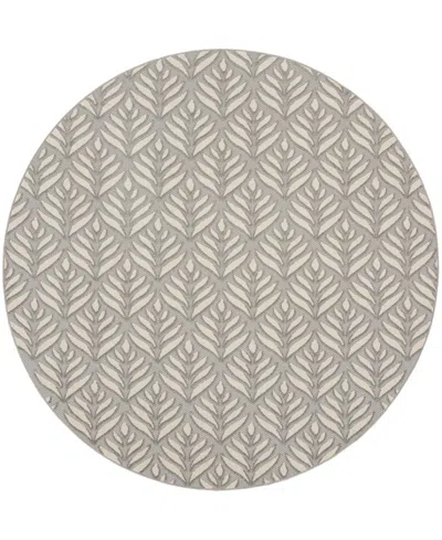 Nourison Home Aloha Alh35 7'10"x7'10" Round Area Rug In Gray