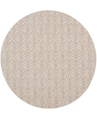 Nourison Home Aloha Alh35 7'10"x7'10" Round Area Rug In Ivory,gray