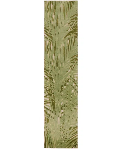 Nourison Home Aloha Alh41 2'3"x8' Runner Area Rug In Ivory,green