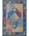 Nourison Home Ankara Global Anr04 Blue And Multi 5'3" X 7'6" Area Rug In Blue,multi
