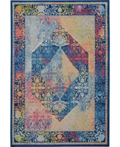 Nourison Home Ankara Global Anr04 Blue Multi Rug