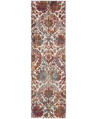 Nourison Home Ankara Global Anr06 2'4"x8' Runner Area Rug In White